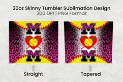 Fuchsia Softball Mom Leopard 20oz Skinny Tumbler Sublimation Product Image 2