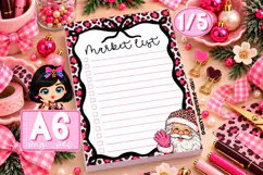 Pink Leopard Black Bow A6 Notepad PNG and PDF Product Image 2