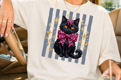Pink Leopard Black Cat Halloween PNG, Halloween Sublimation Product Image 2