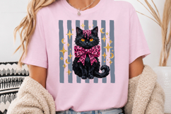 Pink Leopard Black Cat Halloween PNG, Halloween Sublimation Product Image 4