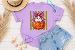 Pink Leopard Ghost Pumpkin PNG, Halloween Sublimation Design Product Image 3