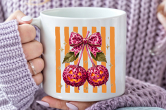 Pink Leopard Pumpkin Cherry PNG, Halloween Sublimation Product Image 5