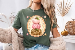 Pink Leopard Pumpkin Stack Fall Clipart Product Image 2