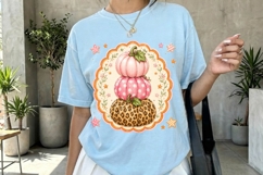 Pink Leopard Pumpkin Stack Fall Clipart Product Image 3