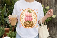 Pink Leopard Pumpkin Stack Fall Clipart Product Image 4