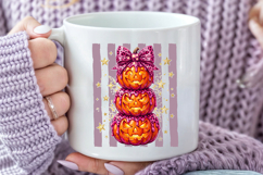 Pink Leopard Stacked Pumpkin PNG, Halloween Sublimation Product Image 5