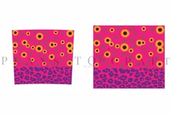 pink leopard sunflower pattern skinny tumbler sublimation design for 20oz and 30oz skinny tumbler sublimation wrap
