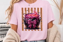 Pink Leopard Witch Cauldron PNG, Halloween Sublimation Product Image 4