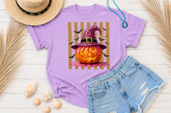 Pink Leopard Witch Hat Pumpkin PNG, Halloween Pumpkin Product Image 3