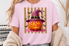 Pink Leopard Witch Hat Pumpkin PNG, Halloween Pumpkin Product Image 4