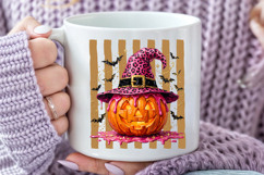 Pink Leopard Witch Hat Pumpkin PNG, Halloween Pumpkin Product Image 5