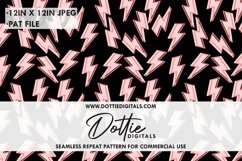 Pink Lightning Bolts Repeat Seamless Pattern - JPG, Pat file Product Image 1