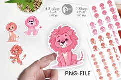 Pink Lion Valentine Sticker Product Image 1
