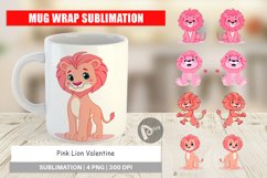 Mug Wrap Design Pink Lion Valentine Product Image 1