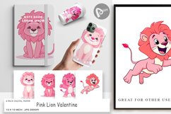 Digital Paper Pink Lion Valentine Product Image 1