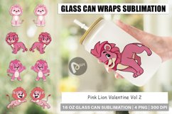 Glass Can Wraps Pink Lion Valentine Product Image 1