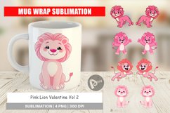 Mug Wrap Design Pink Lion Valentine Product Image 1