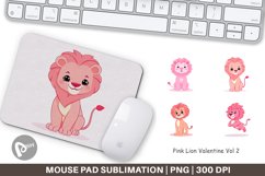 Mouse Pad Pink Lion Valentine Product Image 1