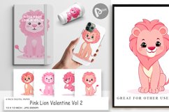 Digital Paper Pink Lion Valentine Product Image 1