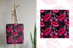 Pink Lip Stains Seamless Pattern Bundle Kiss Dark Romance Product Image 5