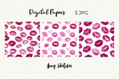 Pink Lip Stains Seamless Pattern Kiss Marks Dark Romance Product Image 2