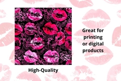 4 Pink Lip Stains Seamless Pattern Kiss Marks Dark Romance Product Image 3