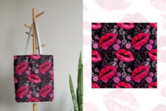 4 Pink Lip Stains Seamless Pattern Kiss Marks Dark Romance Product Image 4