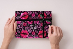 Pink Lip Stains Seamless Pattern Bundle Kiss Dark Romance Product Image 6