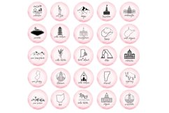 pink marble us states instagram story stickers