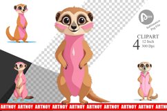 Pink Meerkat Valentine Clipart Product Image 1