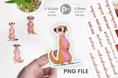 Pink Meerkat Valentine Sticker Product Image 1