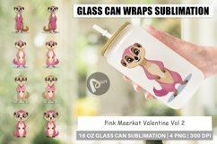 Glass Can Wraps Pink Meerkat Valentine Product Image 1