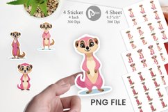 Pink Meerkat Valentine Sticker Product Image 1
