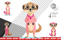 Pink Meerkat Valentine Clipart Product Image 1