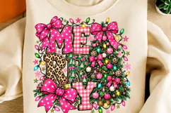 Merry Christmas Pink Leopard PNG | Coquette Bow Christmas Product Image 2