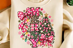 Merry Christmas Pink Bow PNG | Coquette Christmas Tree Png Product Image 2