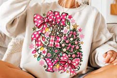 Merry Christmas Pink Bow PNG | Coquette Christmas Tree Png Product Image 3