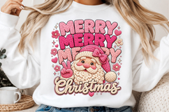 Pink Merry Christmas Santa Latch Hook Yarn Crochet PNG Product Image 2