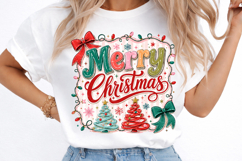 Pink Merry Christmas Sublimation Png Product Image 3