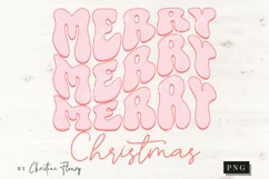 Pink Merry Christmas PNG | Christmas PNG Product Image 4