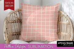 Pink Minimalist Pillow Sublimation - Abstract Modern Pillow Product Image 1