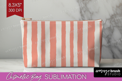 Pink Minimalist Cosmetic Bag - Abstract Modern Makeup Bag Product Image 1