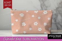 Pink Minimalist Cosmetic Bag - Abstract Modern Makeup Bag Product Image 1