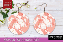 Pink Minimalist Round Earrings - Abstract Modern PNG Product Image 1