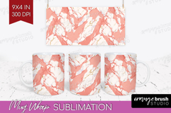 Pink Minimalist Mug Wrap - Abstract Modern Mug PNG Product Image 1