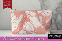 Pink Minimalist Cosmetic Bag - Abstract Modern Makeup Bag Product Image 1