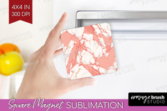 Pink Minimalist Magnet Sublimation - Abstract Modern Square Product Image 1