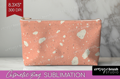 Pink Minimalist Cosmetic Bag - Abstract Modern Makeup Bag Product Image 1