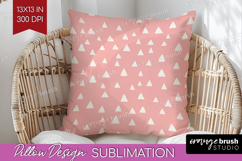 Pink Minimalist Pillow Sublimation - Abstract Modern Pillow Product Image 1