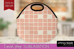 Pink Minimalist Lunch Bag - Abstract Modern Lunch Bug PNG Product Image 1